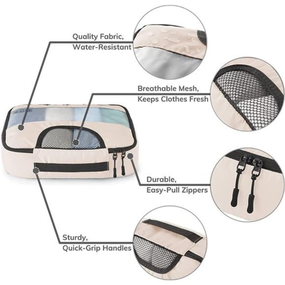 6 Pc Set Packing Cubes Luggage Packing Organizers for Travel Accessories - Picture 6 of 6